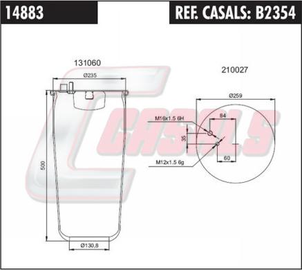 Casals B2354 - Bellow, air suspension autospares.lv