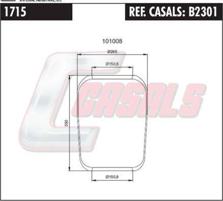 Casals B2301 - Bellow, air suspension autospares.lv