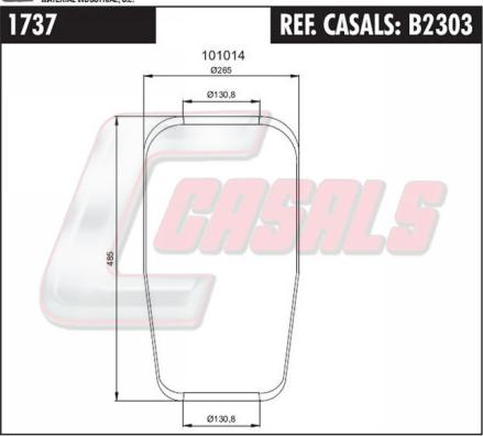 Casals B2303 - Bellow, air suspension autospares.lv