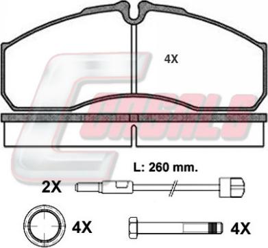 Casals BKM1390 - Brake Pad Set, disc brake autospares.lv