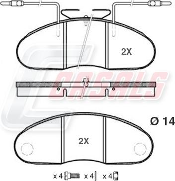 Casals BKM791 - Brake Pad Set, disc brake autospares.lv