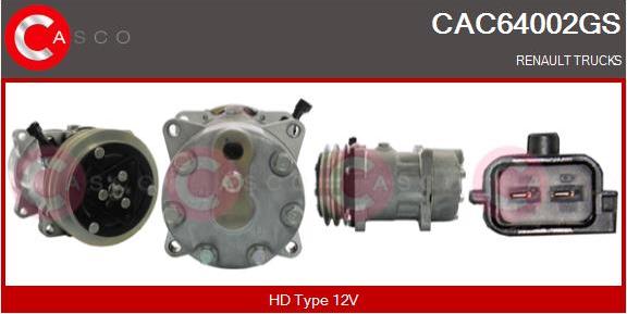 Casco CAC64002GS - Compressor, air conditioning autospares.lv