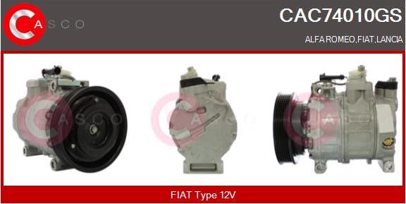 Casco CAC74010GS - Compressor, air conditioning autospares.lv