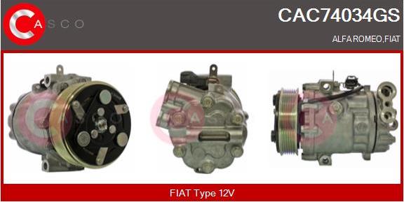 Casco CAC74034GS - Compressor, air conditioning autospares.lv