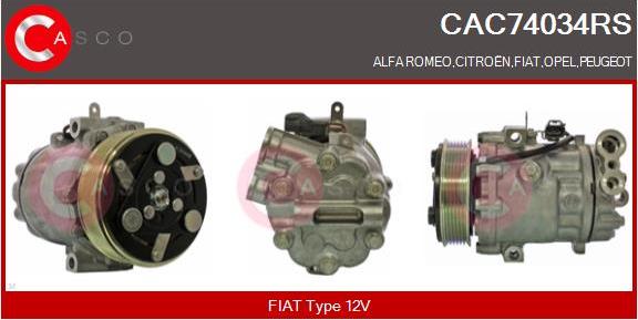 Casco CAC74034RS - Compressor, air conditioning autospares.lv