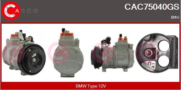 Casco CAC75040GS - Compressor, air conditioning autospares.lv