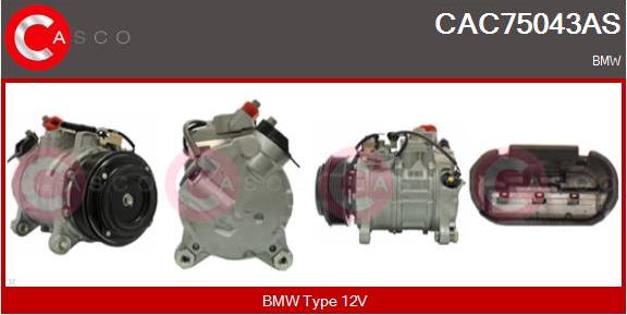 Casco CAC75043AS - Compressor, air conditioning autospares.lv