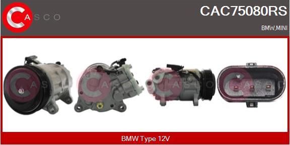 Casco CAC75080RS - Compressor, air conditioning autospares.lv