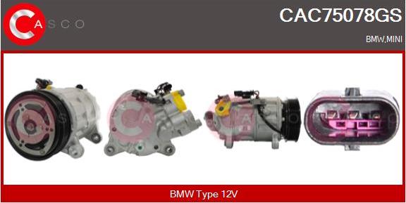 Casco CAC75078GS - Compressor, air conditioning autospares.lv