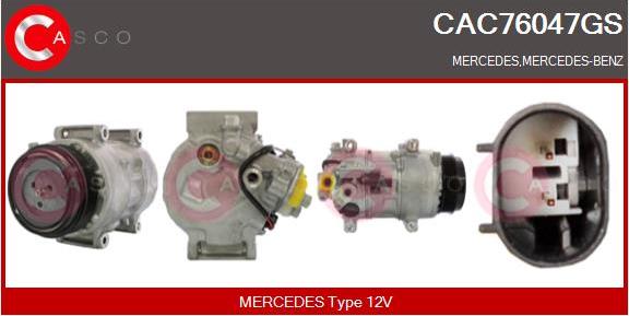 Casco CAC76047GS - Compressor, air conditioning autospares.lv