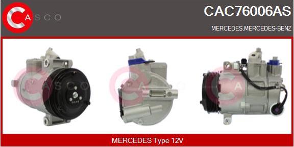 Casco CAC76006AS - Compressor, air conditioning autospares.lv