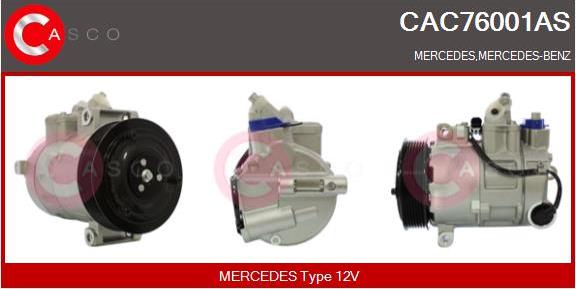 Casco CAC76001AS - Compressor, air conditioning autospares.lv