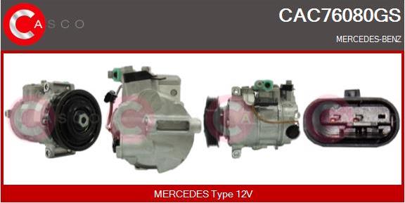 Casco CAC76080GS - Compressor, air conditioning autospares.lv