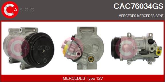 Casco CAC76034GS - Compressor, air conditioning autospares.lv