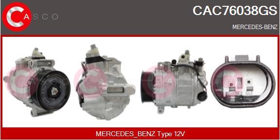 Casco CAC76038GS - Compressor, air conditioning autospares.lv