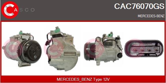 Casco CAC76070GS - Compressor, air conditioning autospares.lv