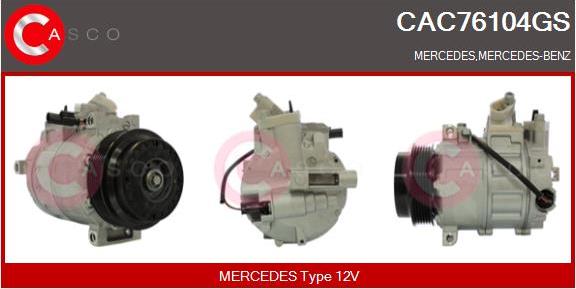 Casco CAC76104GS - Compressor, air conditioning autospares.lv