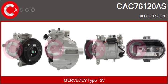 Casco CAC76120AS - Compressor, air conditioning autospares.lv