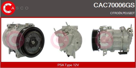 Casco CAC70006GS - Compressor, air conditioning autospares.lv