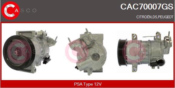 Casco CAC70007GS - Compressor, air conditioning autospares.lv