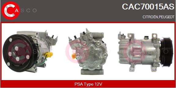 Casco CAC70015AS - Compressor, air conditioning autospares.lv