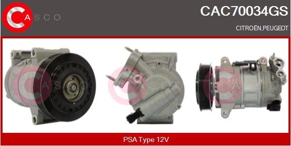 Casco CAC70034GS - Compressor, air conditioning autospares.lv
