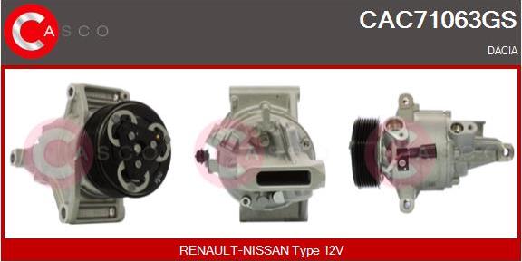 Casco CAC71063GS - Compressor, air conditioning autospares.lv