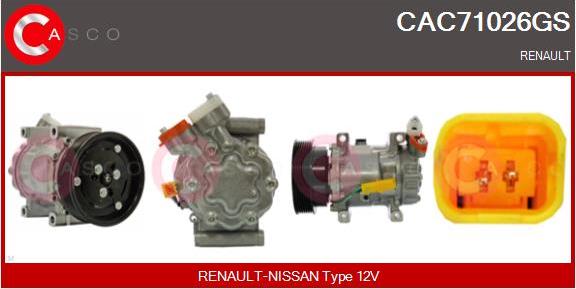 Casco CAC71026GS - Compressor, air conditioning autospares.lv
