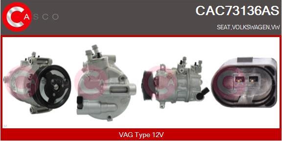 Casco CAC73136AS - Compressor, air conditioning autospares.lv