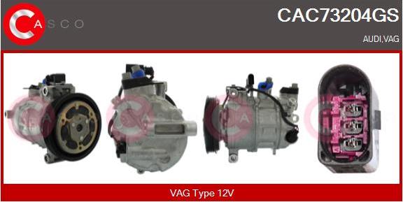 Casco CAC73204GS - Compressor, air conditioning autospares.lv