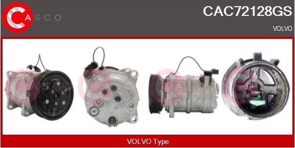 Casco CAC72128GS - Compressor, air conditioning autospares.lv