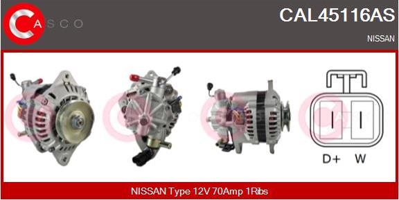 Casco CAL45116AS - Alternator autospares.lv