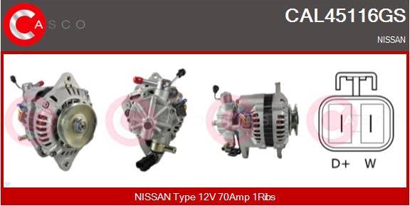 Casco CAL45116GS - Alternator autospares.lv