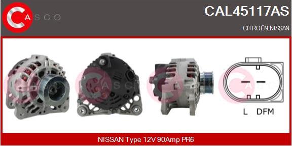 Casco CAL45117AS - Alternator autospares.lv