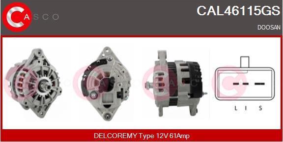 Casco CAL46115GS - Alternator autospares.lv