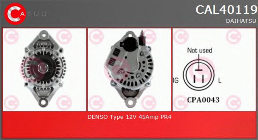 Casco CAL40119 - Alternator autospares.lv