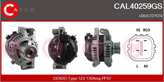 Casco CAL40259GS - Alternator autospares.lv