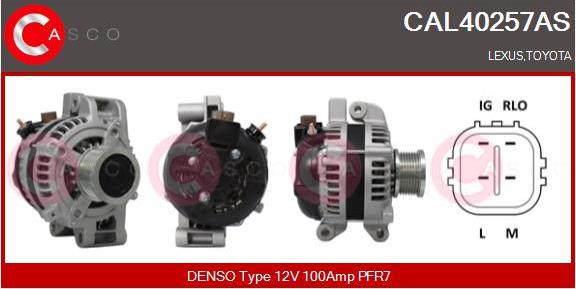 Casco CAL40257AS - Alternator autospares.lv