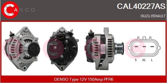 Casco CAL40227AS - Alternator autospares.lv