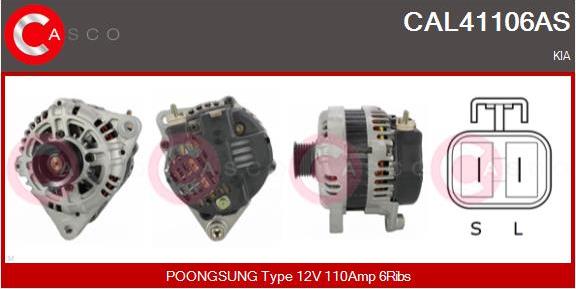 Casco CAL41106AS - Alternator autospares.lv