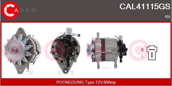 Casco CAL41115GS - Alternator autospares.lv