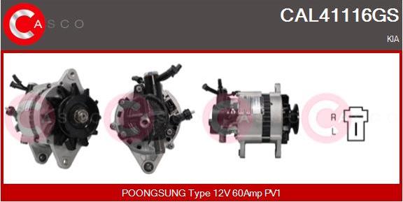 Casco CAL41116GS - Alternator autospares.lv