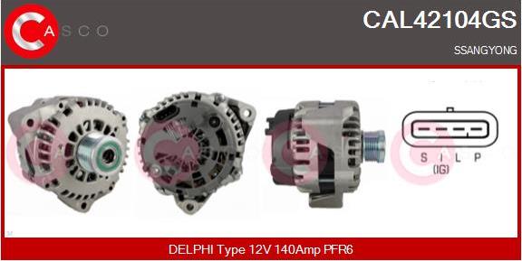 Casco CAL42104GS - Alternator autospares.lv