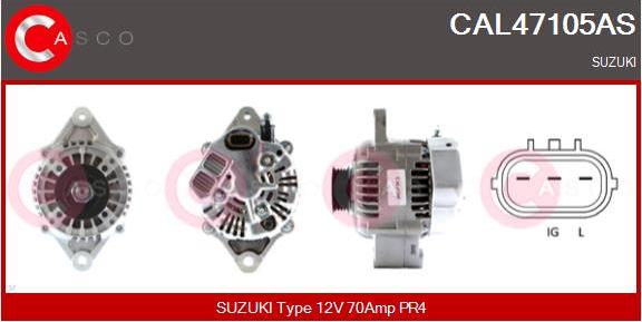 Casco CAL47105AS - Alternator autospares.lv