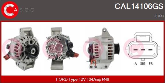 Casco CAL14106GS - Alternator autospares.lv