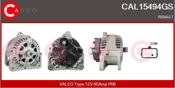 Casco CAL15494GS - Alternator autospares.lv