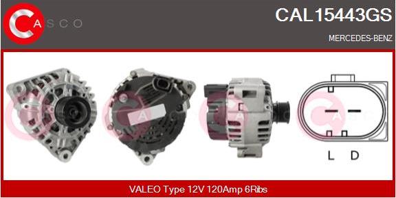 Casco CAL15443GS - Alternator autospares.lv