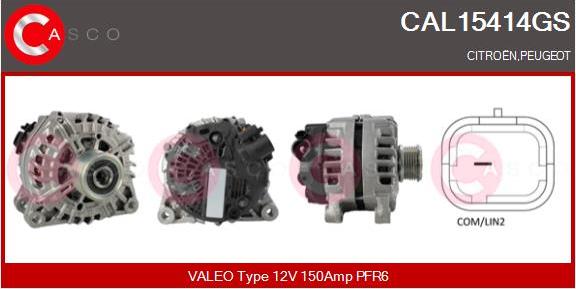 Casco CAL15414GS - Alternator autospares.lv