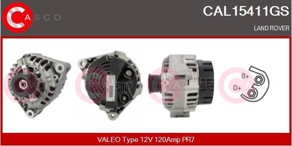 Casco CAL15411GS - Alternator autospares.lv