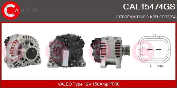 Casco CAL15474GS - Alternator autospares.lv